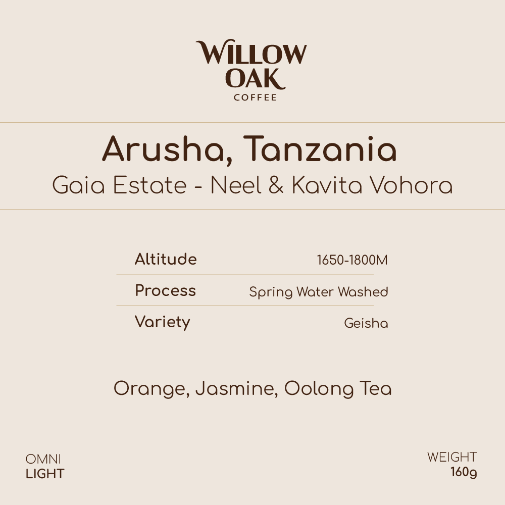 Arusha Region, Tanzania -  Gaia Estate Gesha | Spring Water Washed