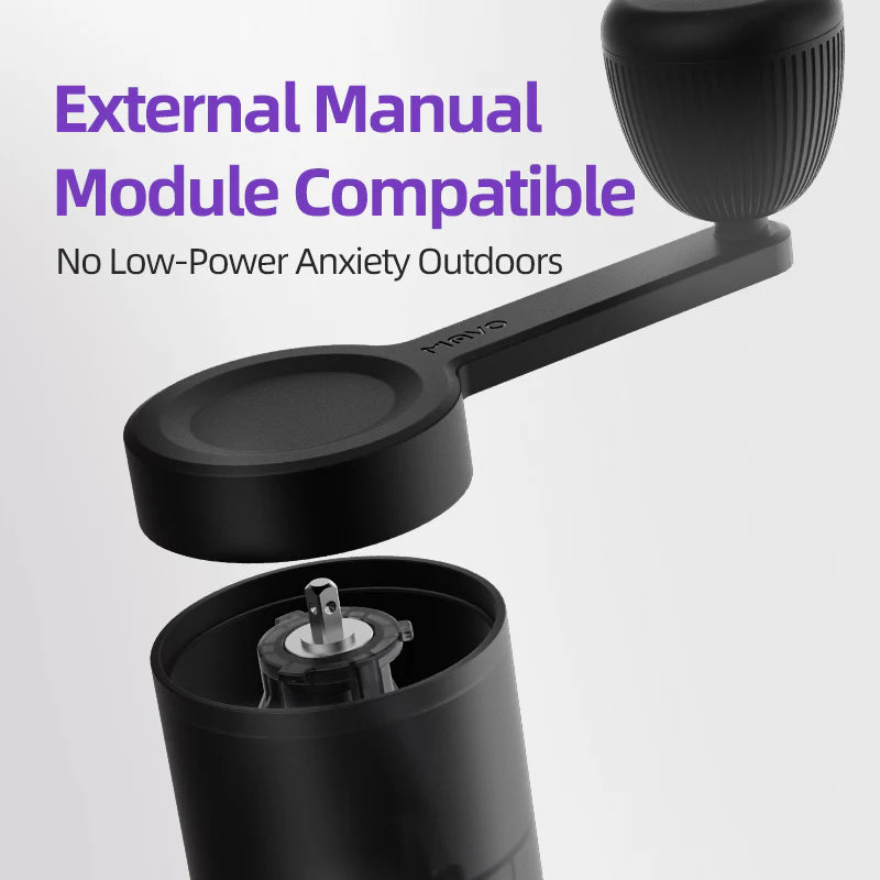 MAVO Aurora Portable Electric Coffee Grinder - Handle and Case Included