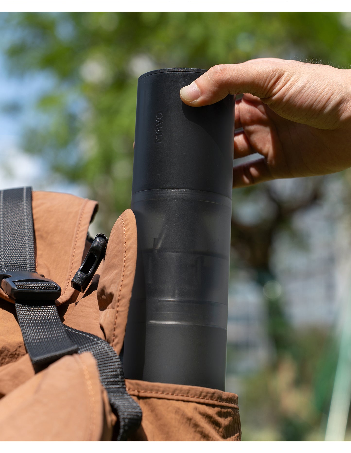 MAVO Aurora Portable Electric Coffee Grinder - Handle and Case Included