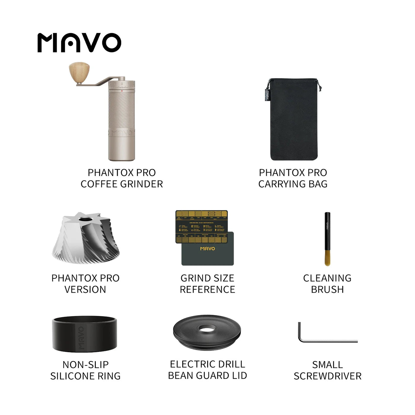 MAVO Phantox Pro Coffee Grinder |  Starlight Silver